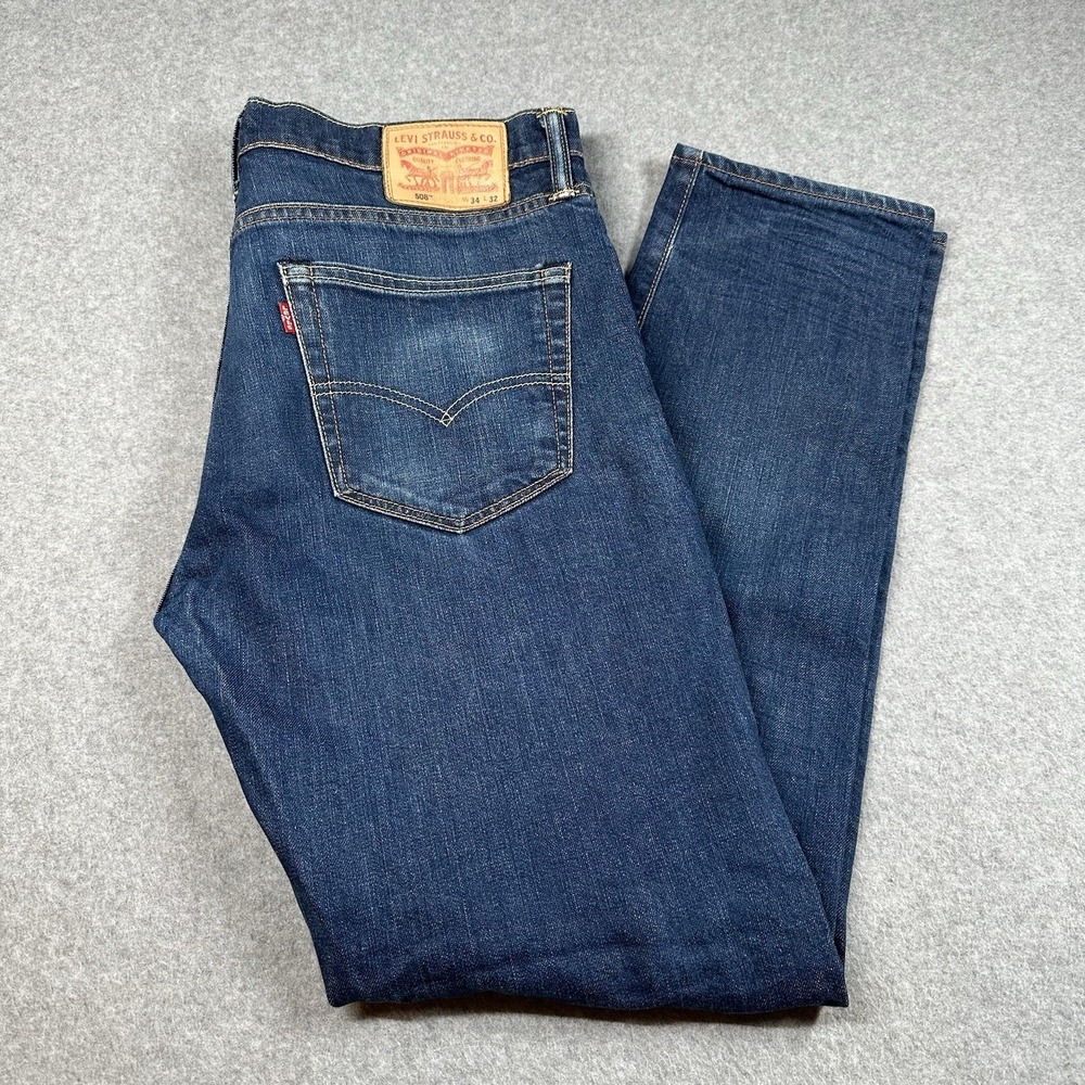 Levi's 508 Jeans Mens‎ 34x32 (35x30) Blue Regular Taper Denim Classic Casual